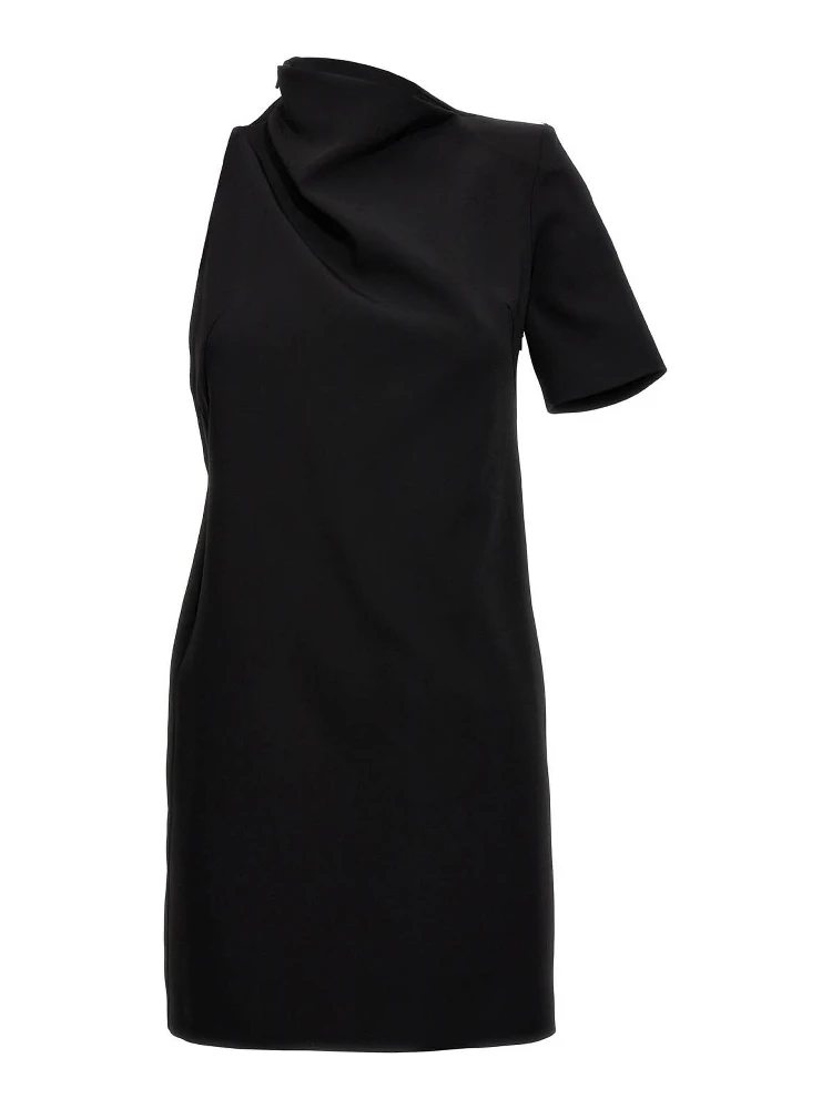 Black Viscose Short Dress