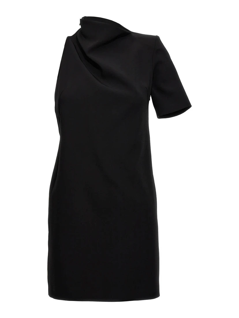 Black Viscose Short Dress