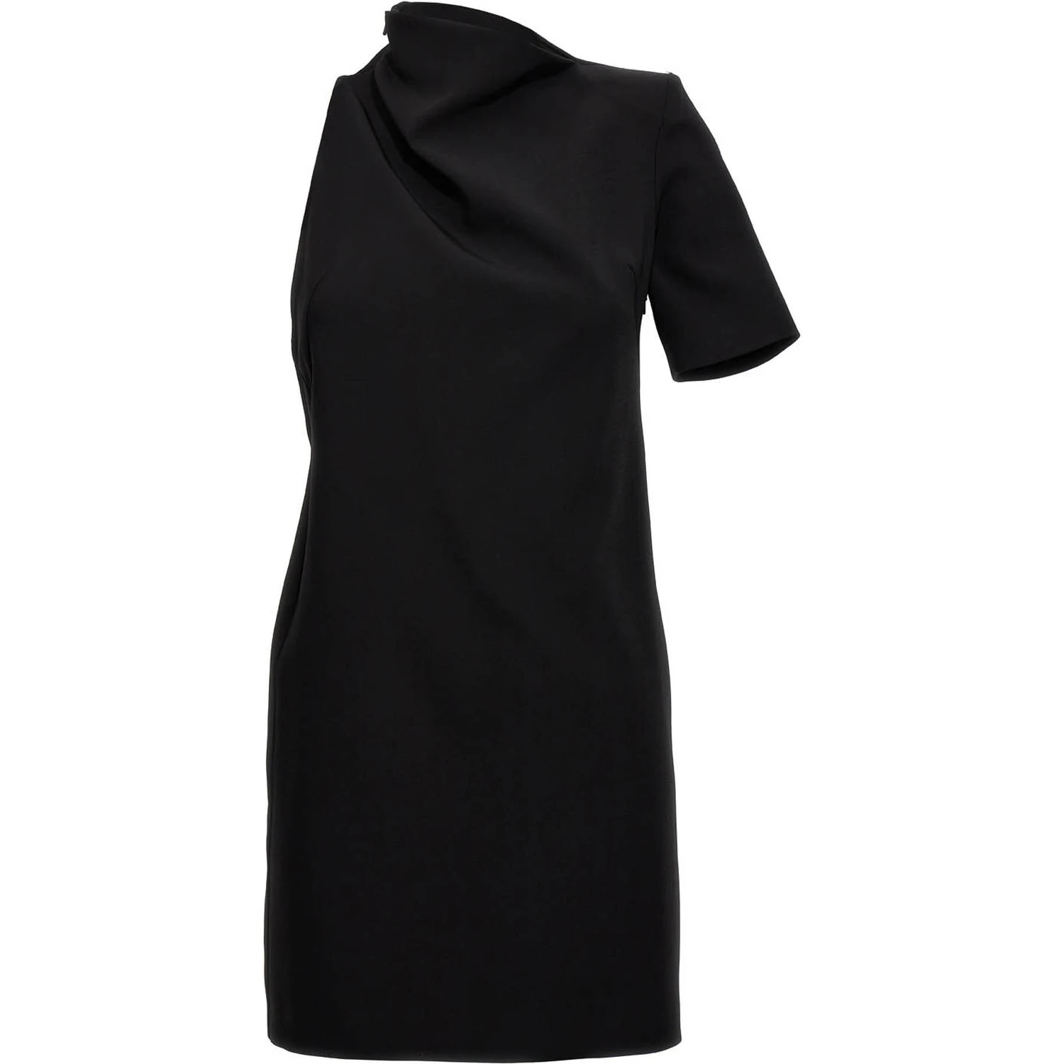 Black Viscose Short Dress