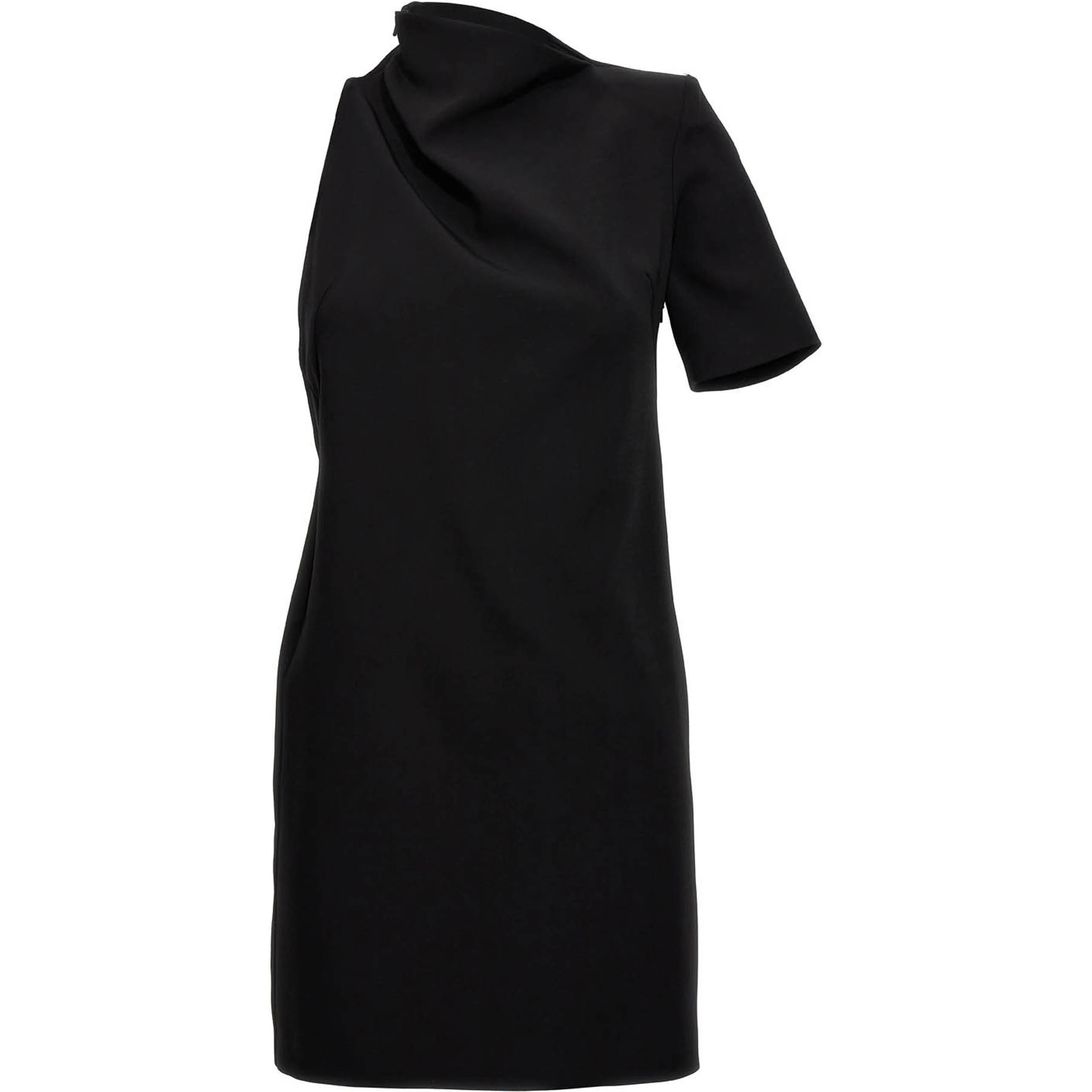 Black Viscose Short Dress
