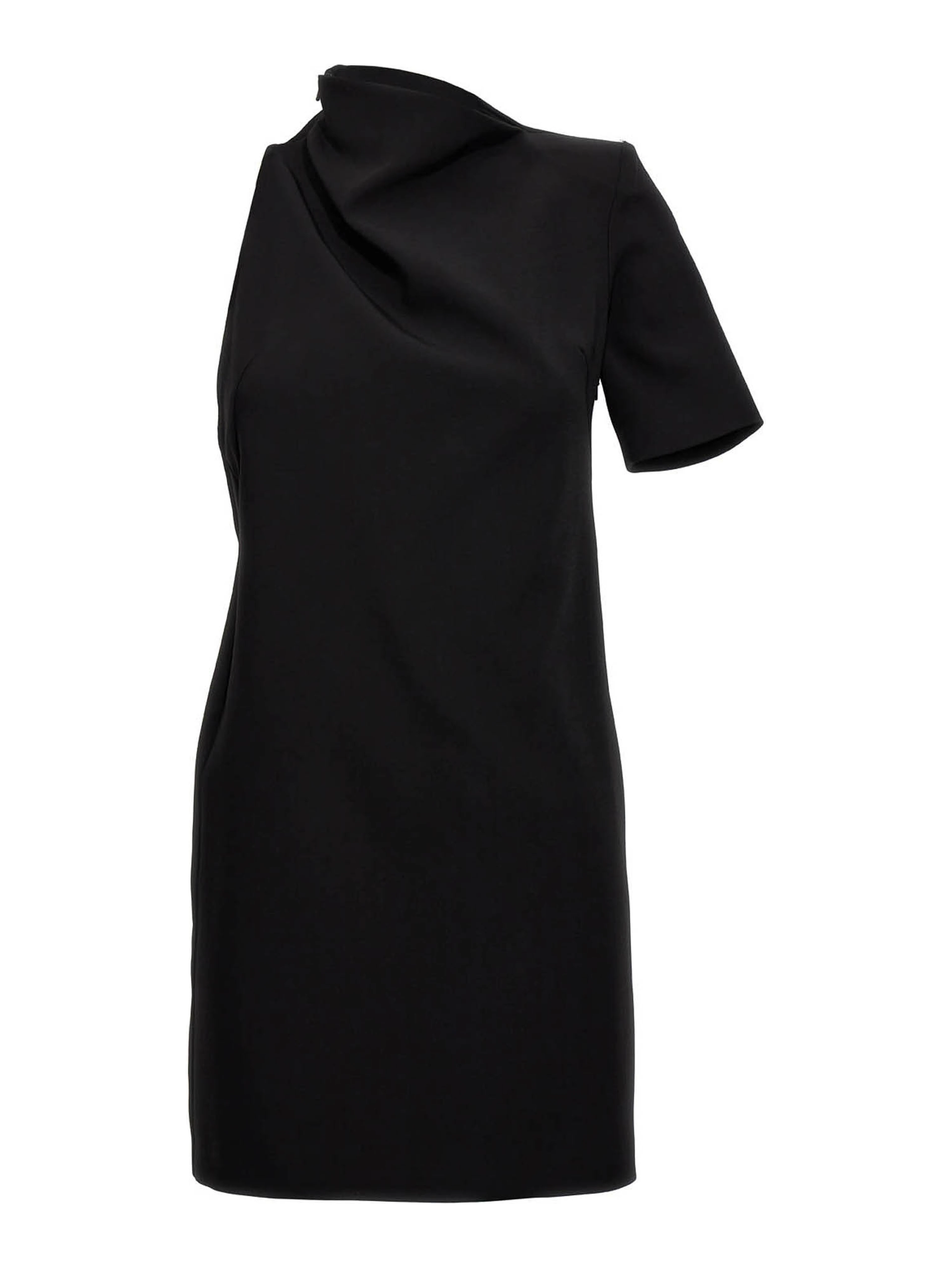 Black Viscose Short Dress