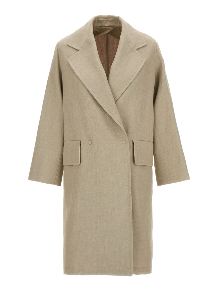 Beige Linen Coat
