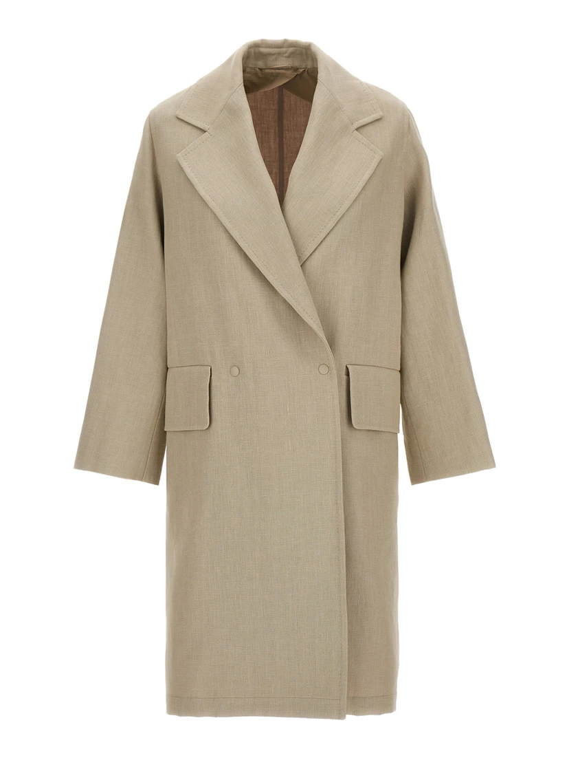 Beige Linen Coat
