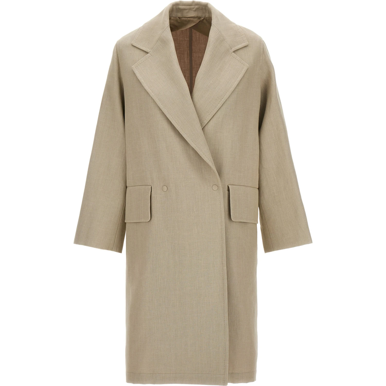 Beige Linen Coat