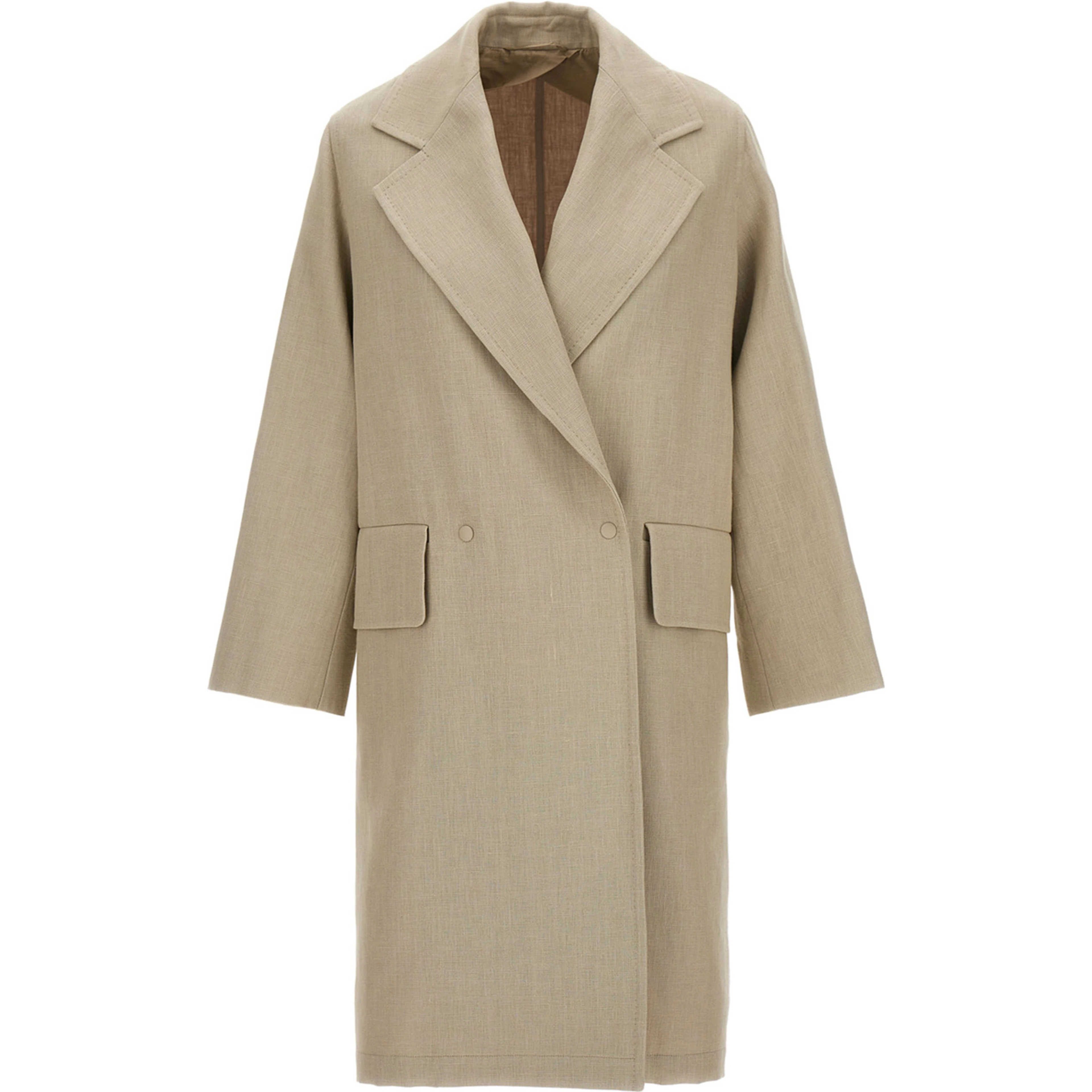 Beige Linen Coat