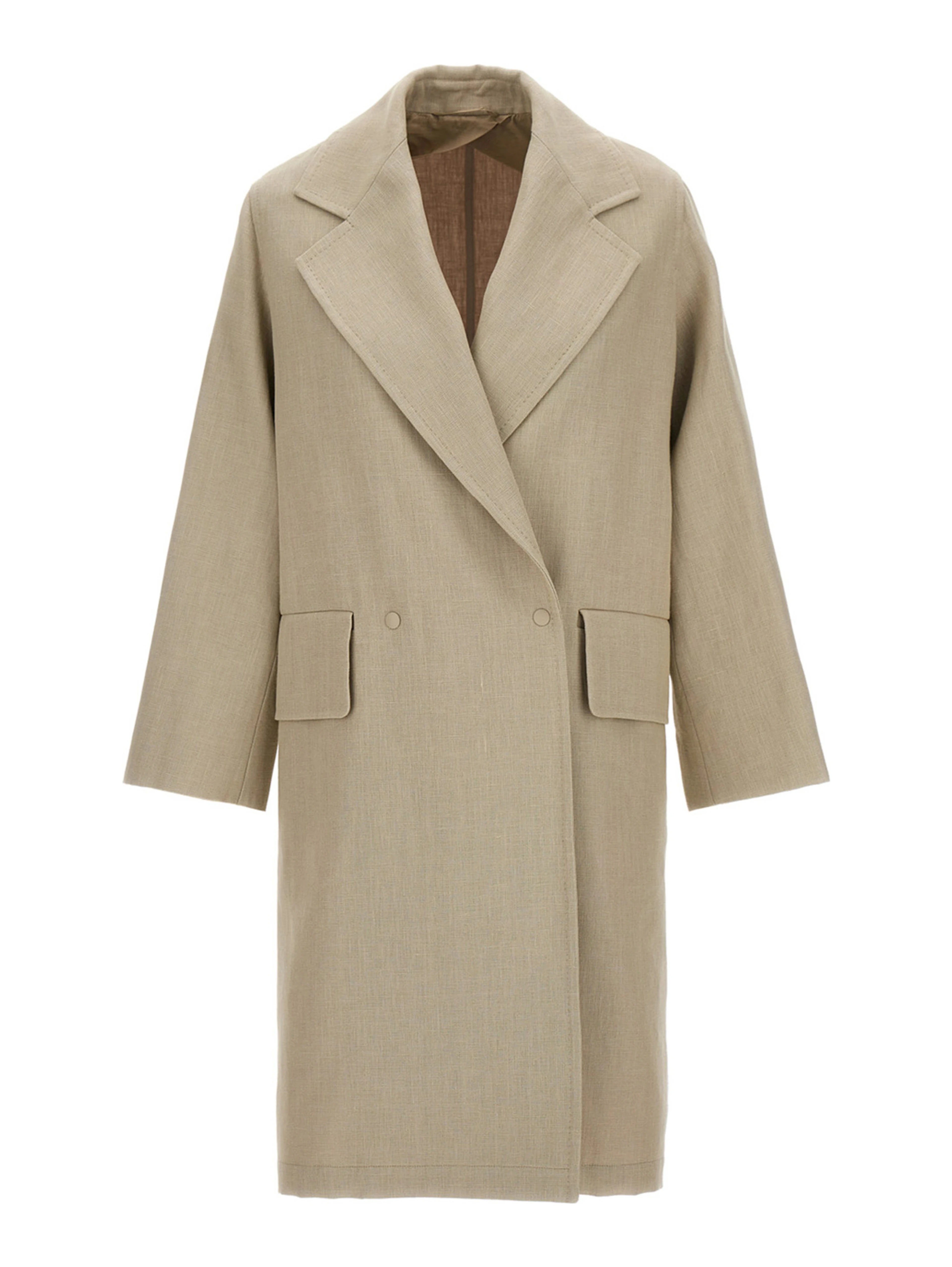 Beige Linen Coat