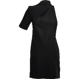 Black Viscose Short Dress