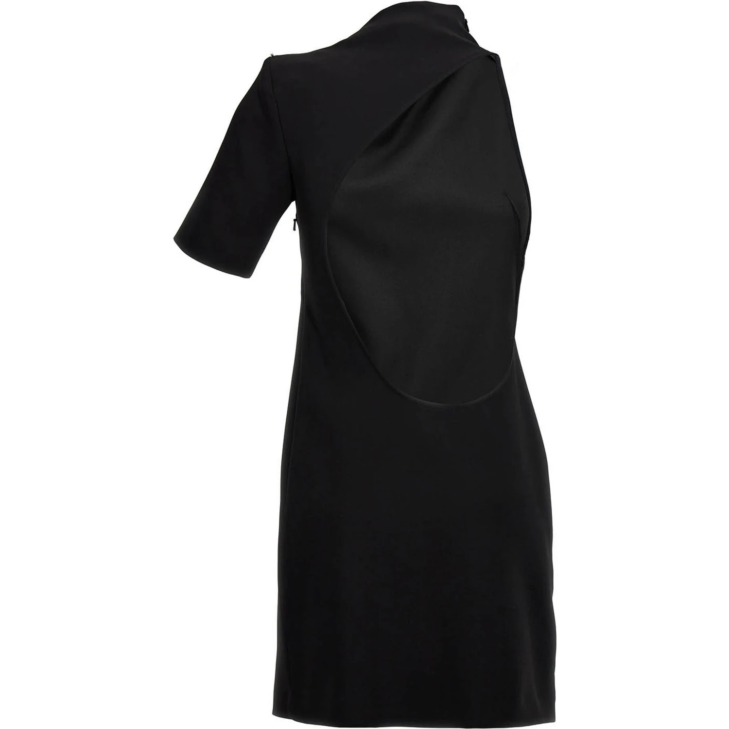 Black Viscose Short Dress