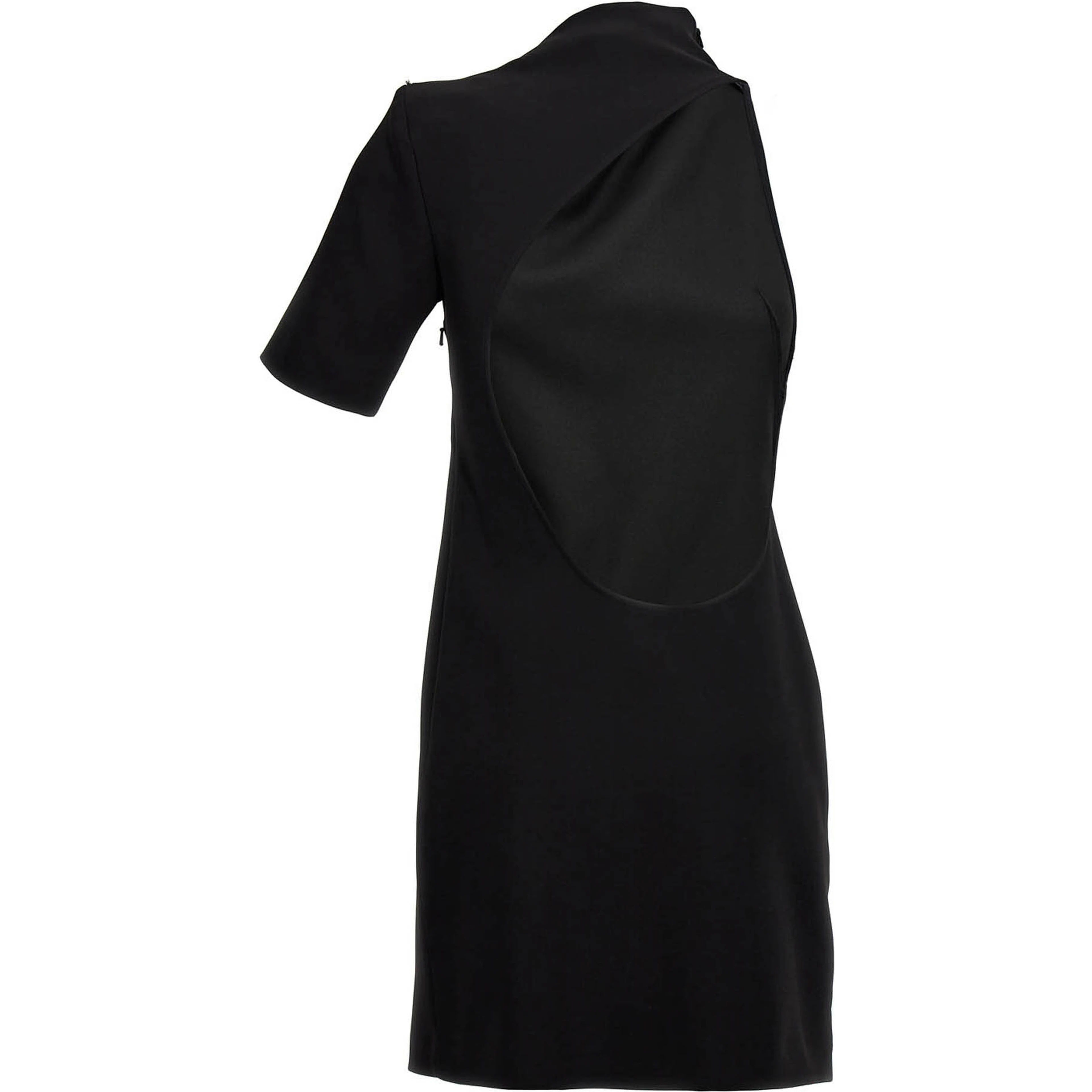 Black Viscose Short Dress