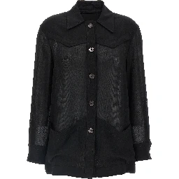 Black Virgin Wool Blouse