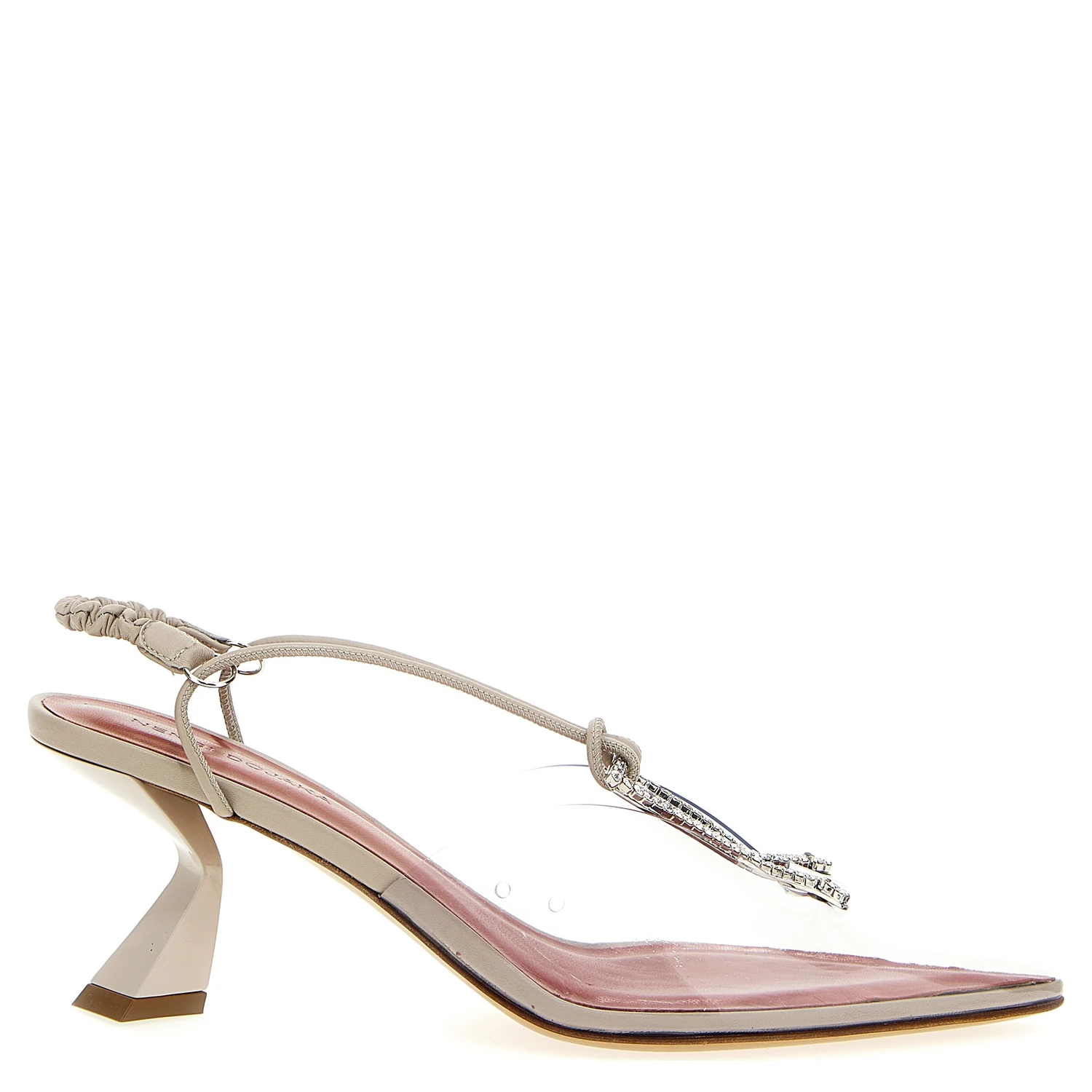 Beige Goatskin Mid Heel Pumps