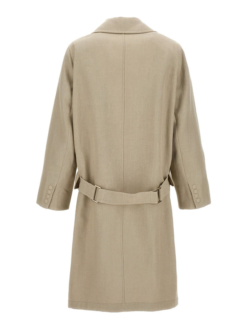 Beige Linen Coat