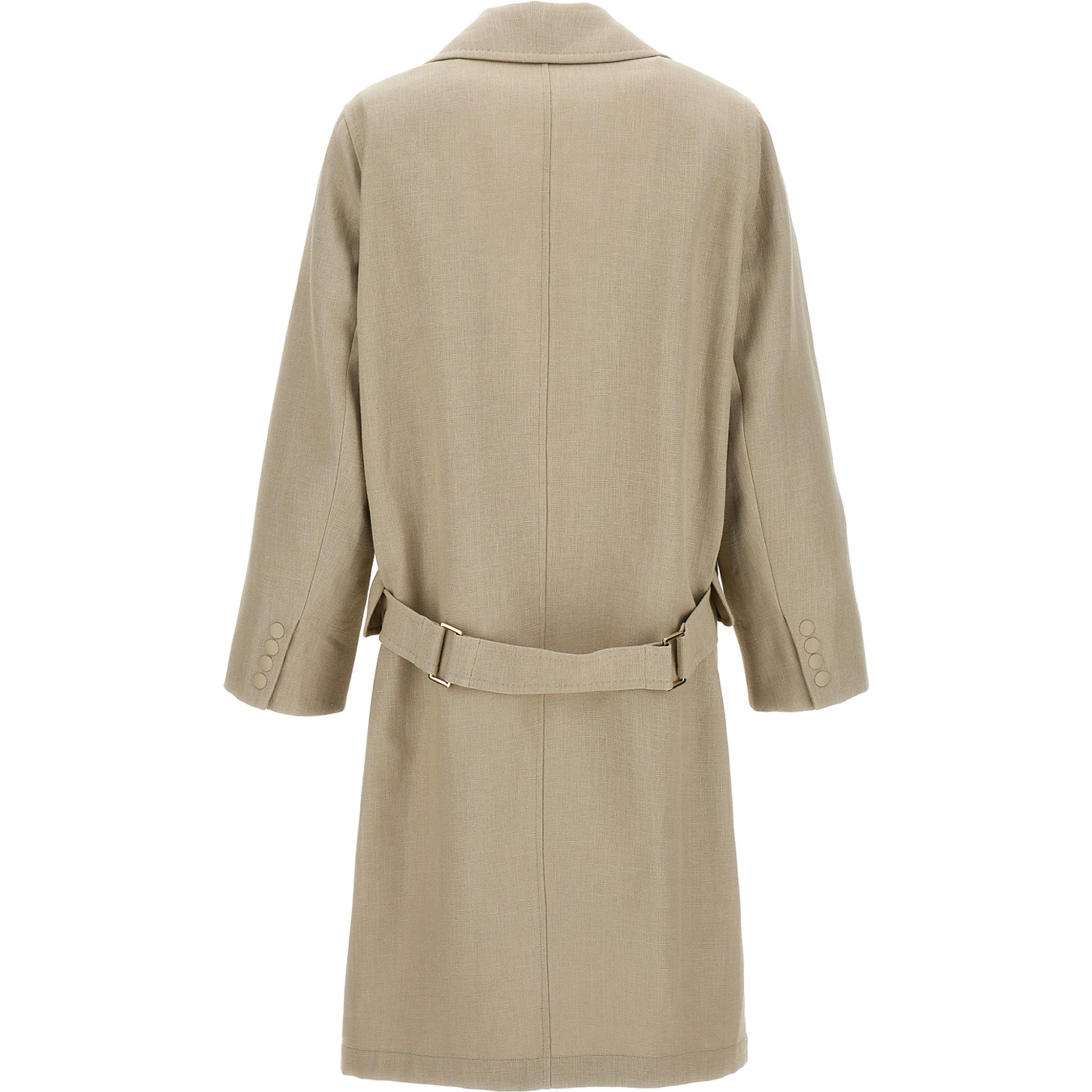 Beige Linen Coat