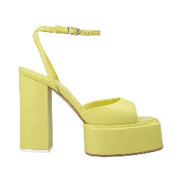 Bicolor Leather Stiletto Heel Sandals