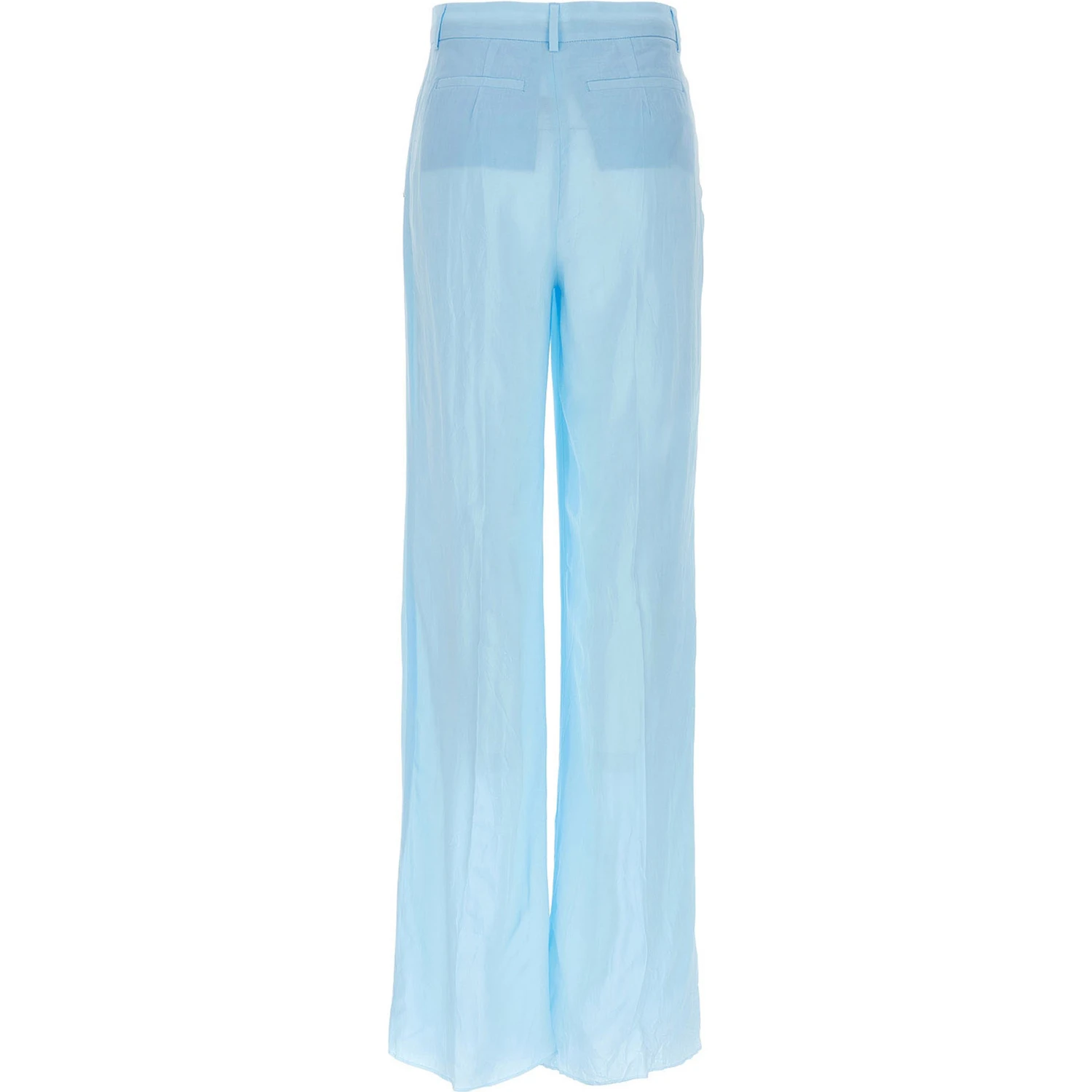 Blue Viscose Casual Pants