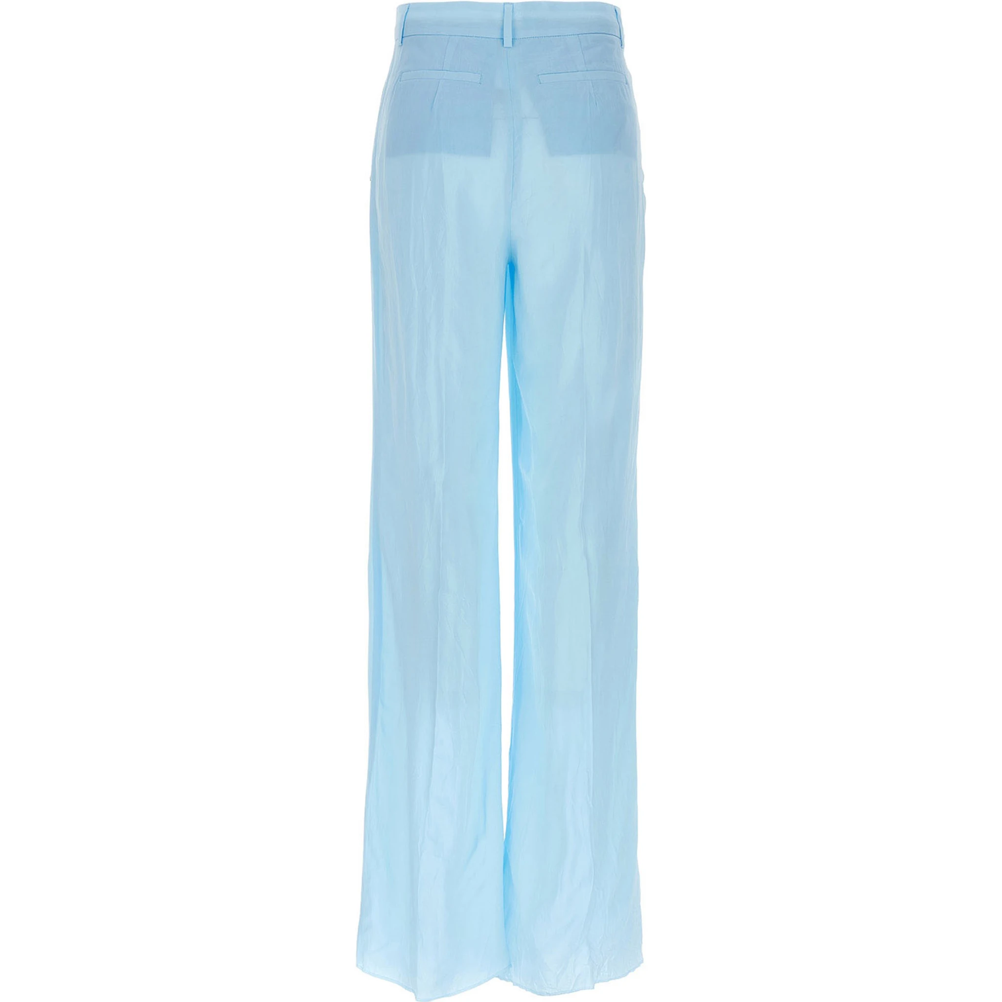 Blue Viscose Casual Pants