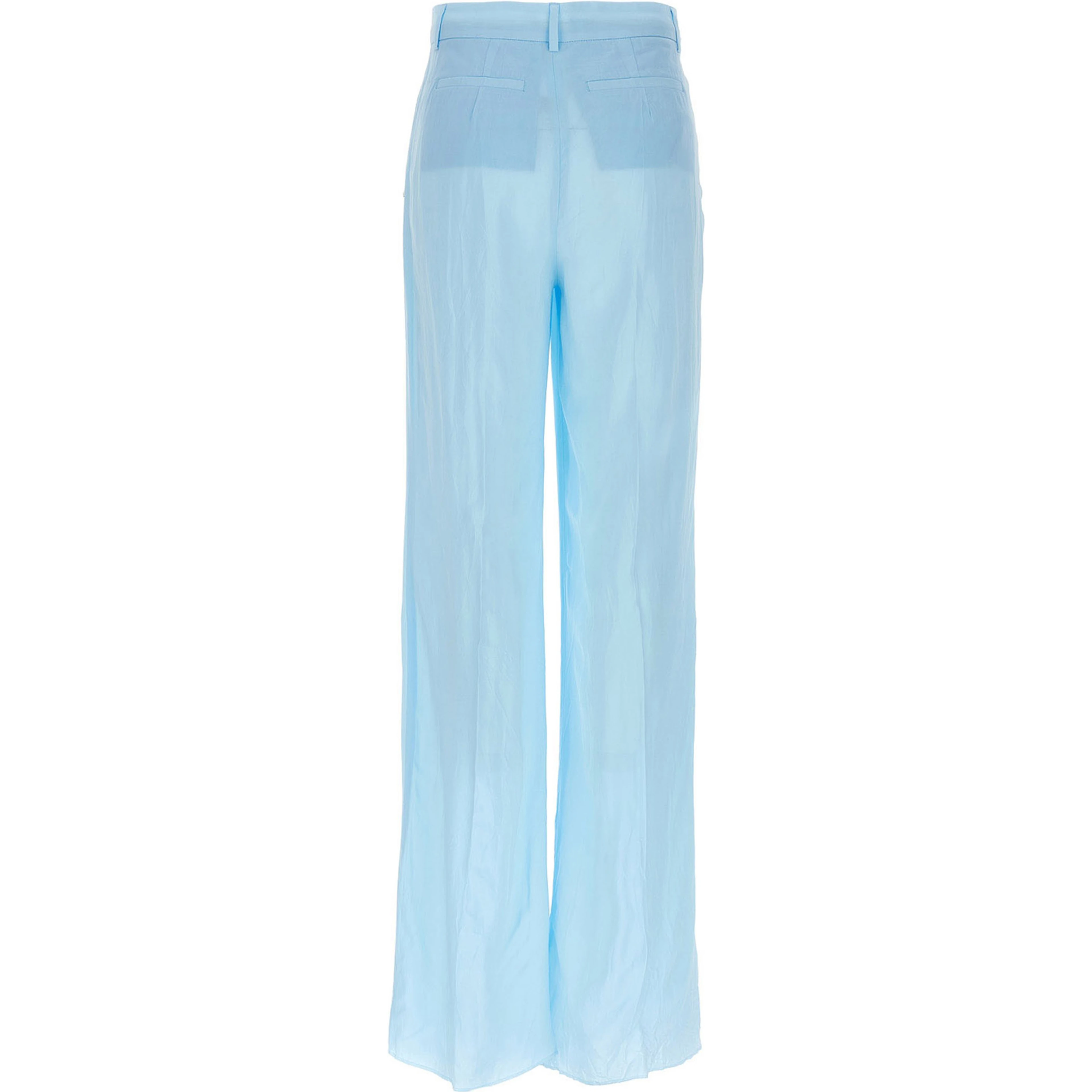 Blue Viscose Casual Pants