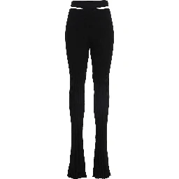 Black Viscose Flared Pants