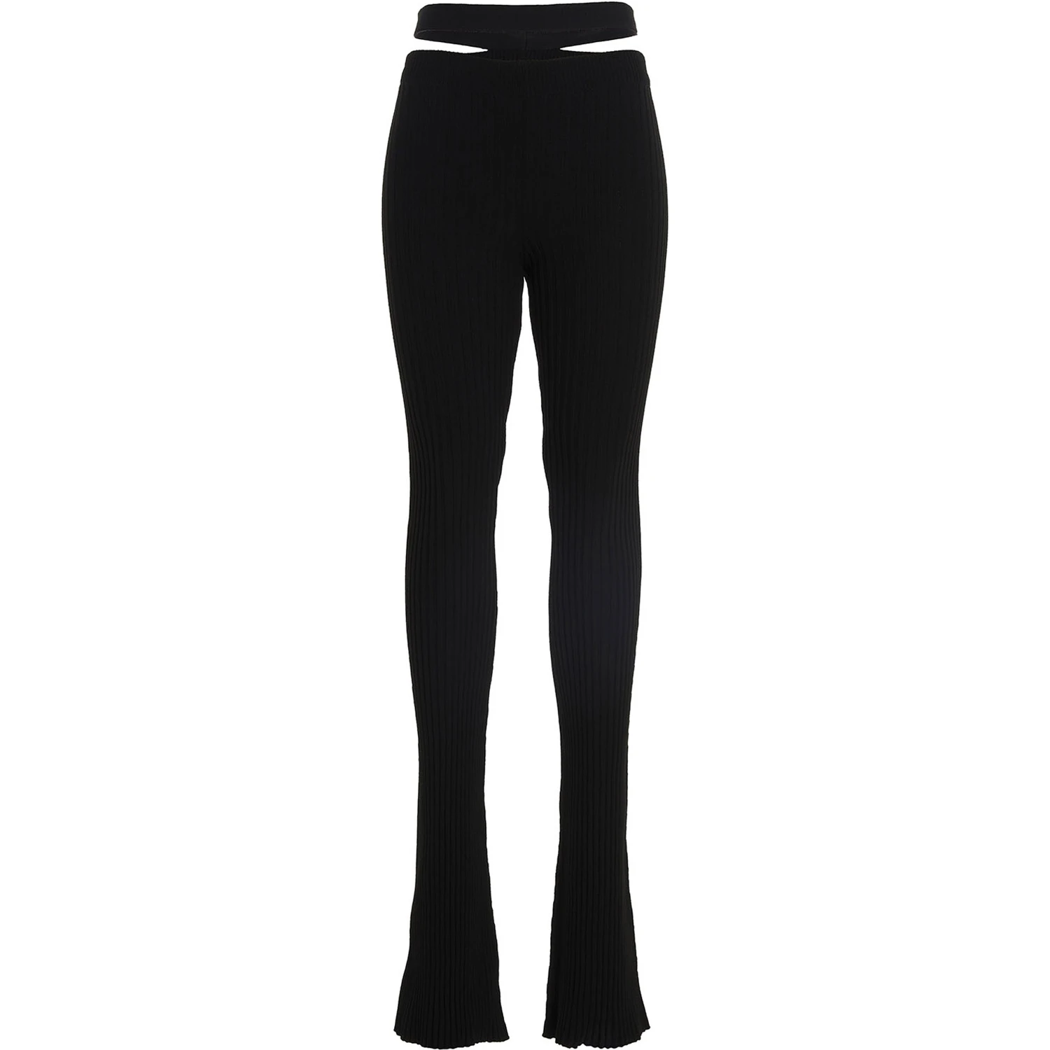 Black Viscose Flared Pants