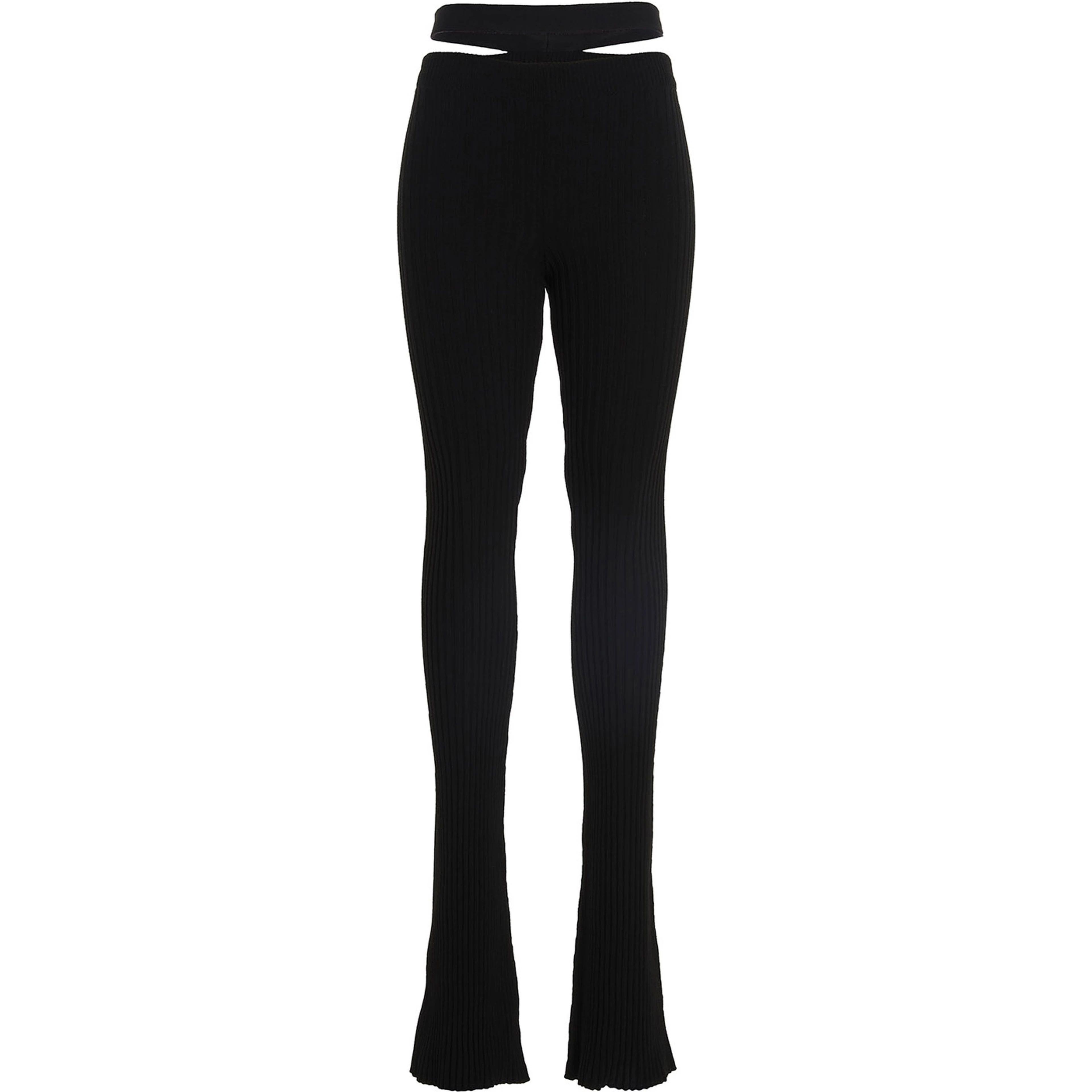 Black Viscose Flared Pants