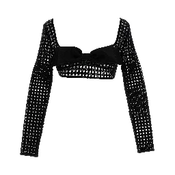 Black Polyester Long Sleeve T-Shirt