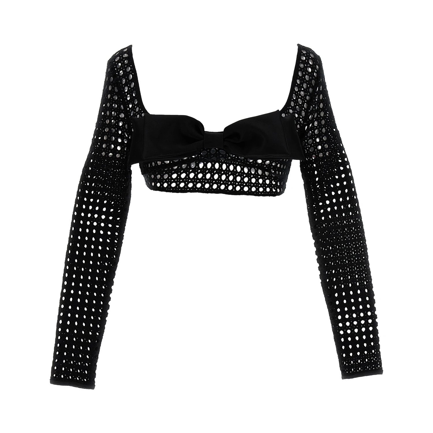 Black Polyester Long Sleeve T-Shirt