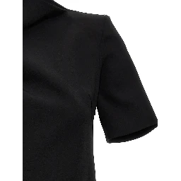 Black Viscose Short Dress