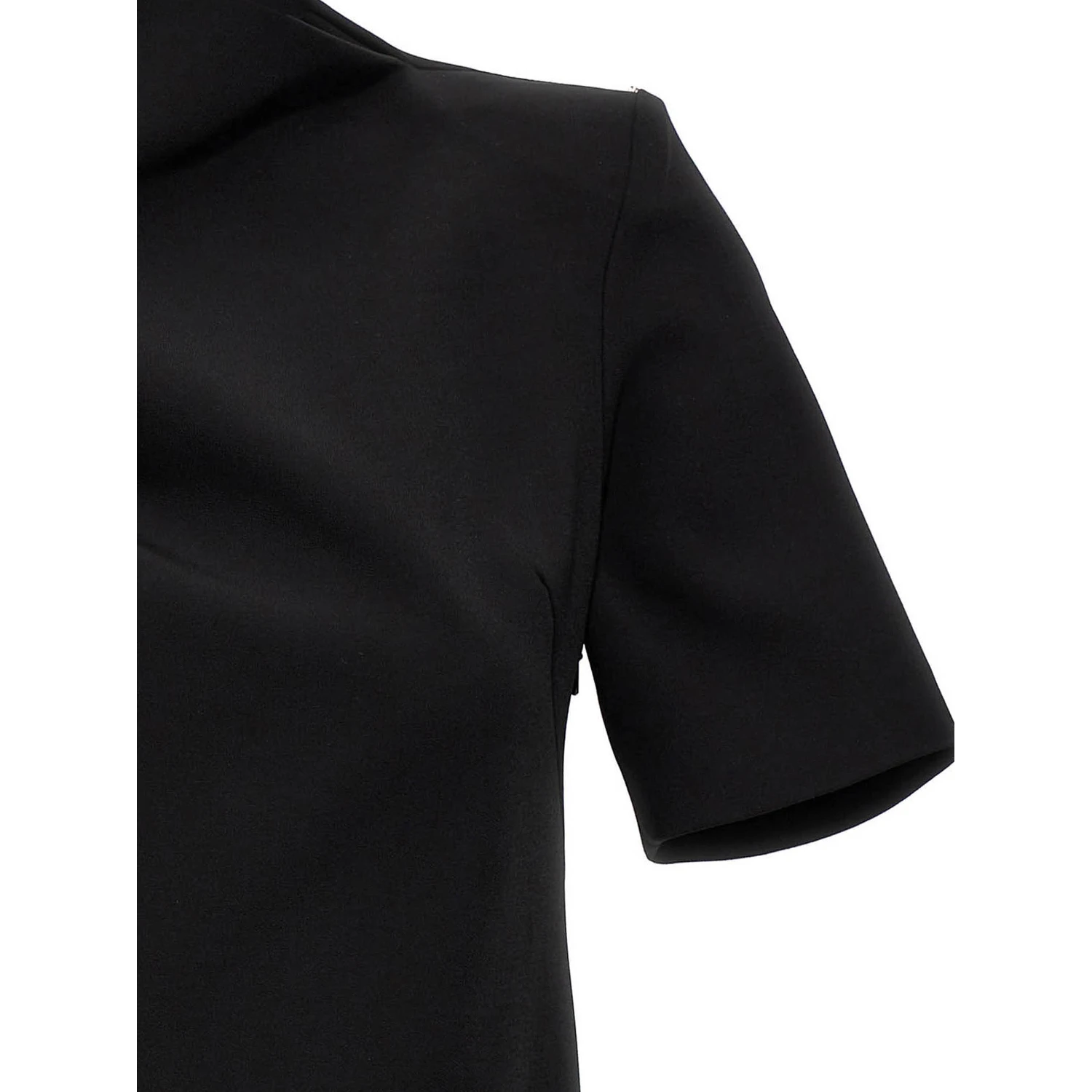 Black Viscose Short Dress