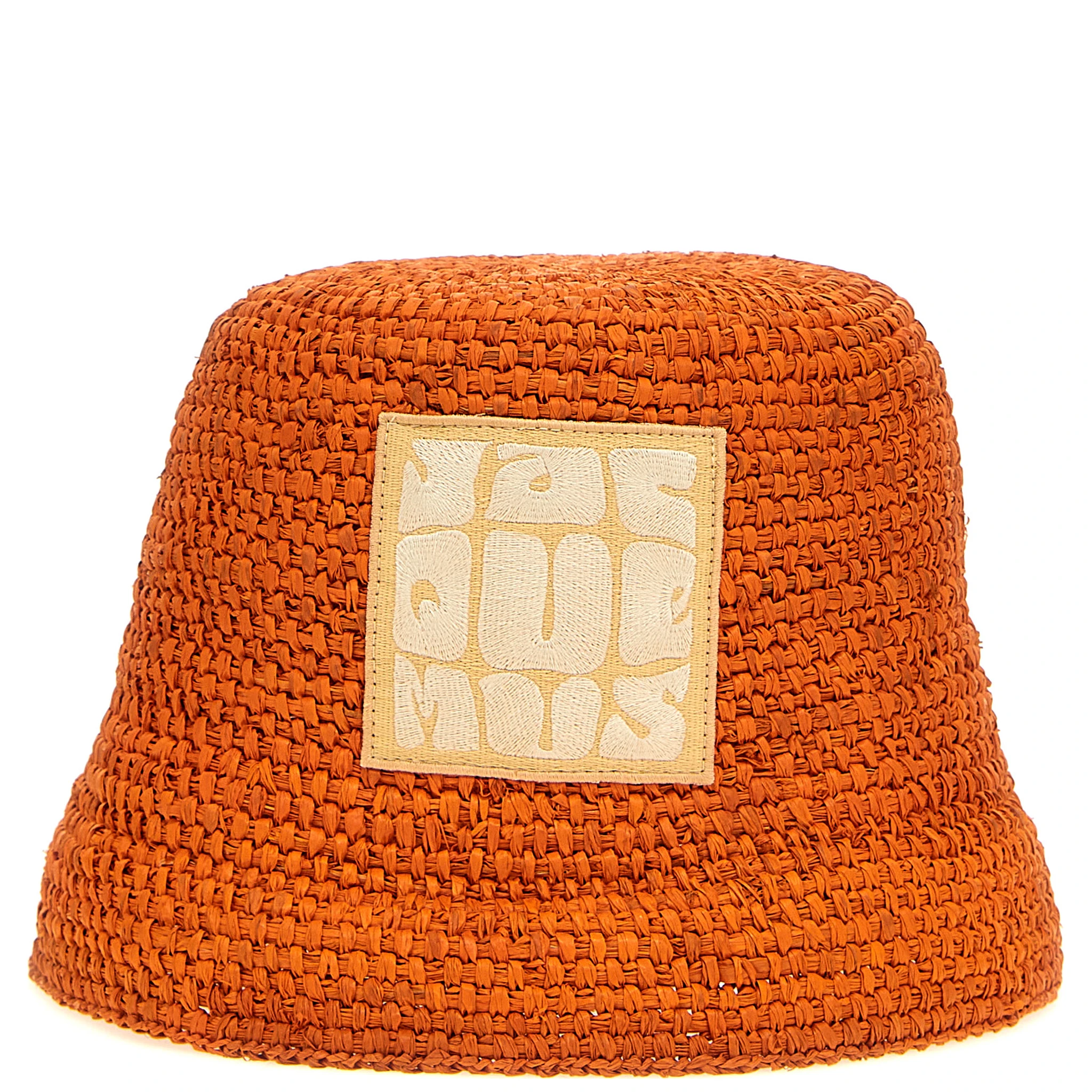 Orange Raffia Bucket Hat