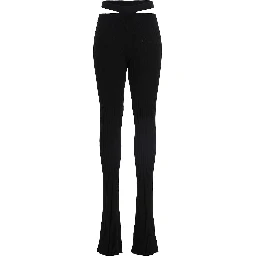 Black Viscose Flared Pants