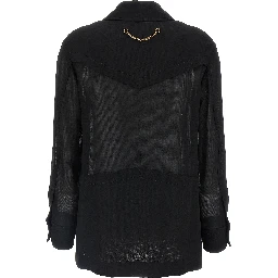 Black Virgin Wool Blouse