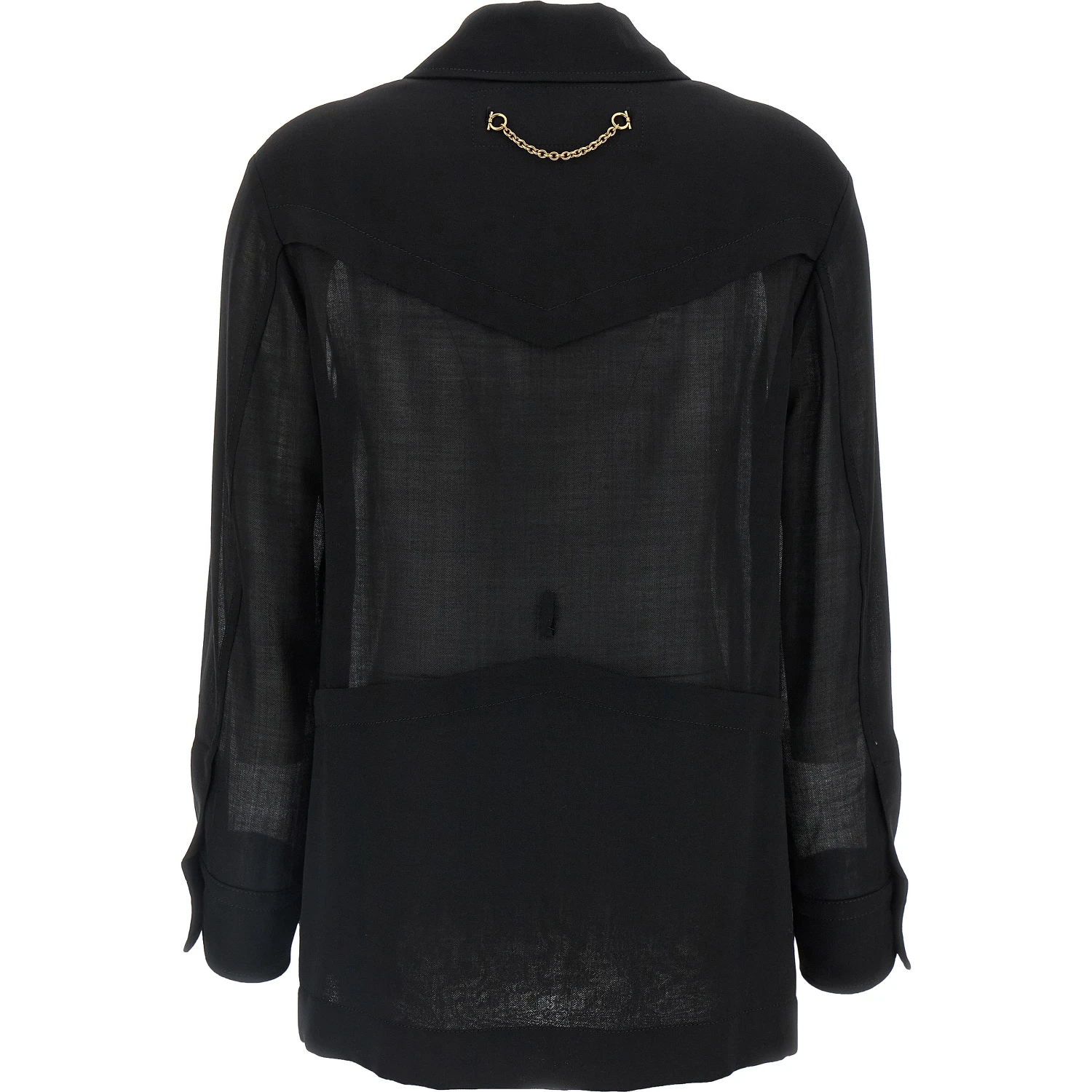 Black Virgin Wool Blouse