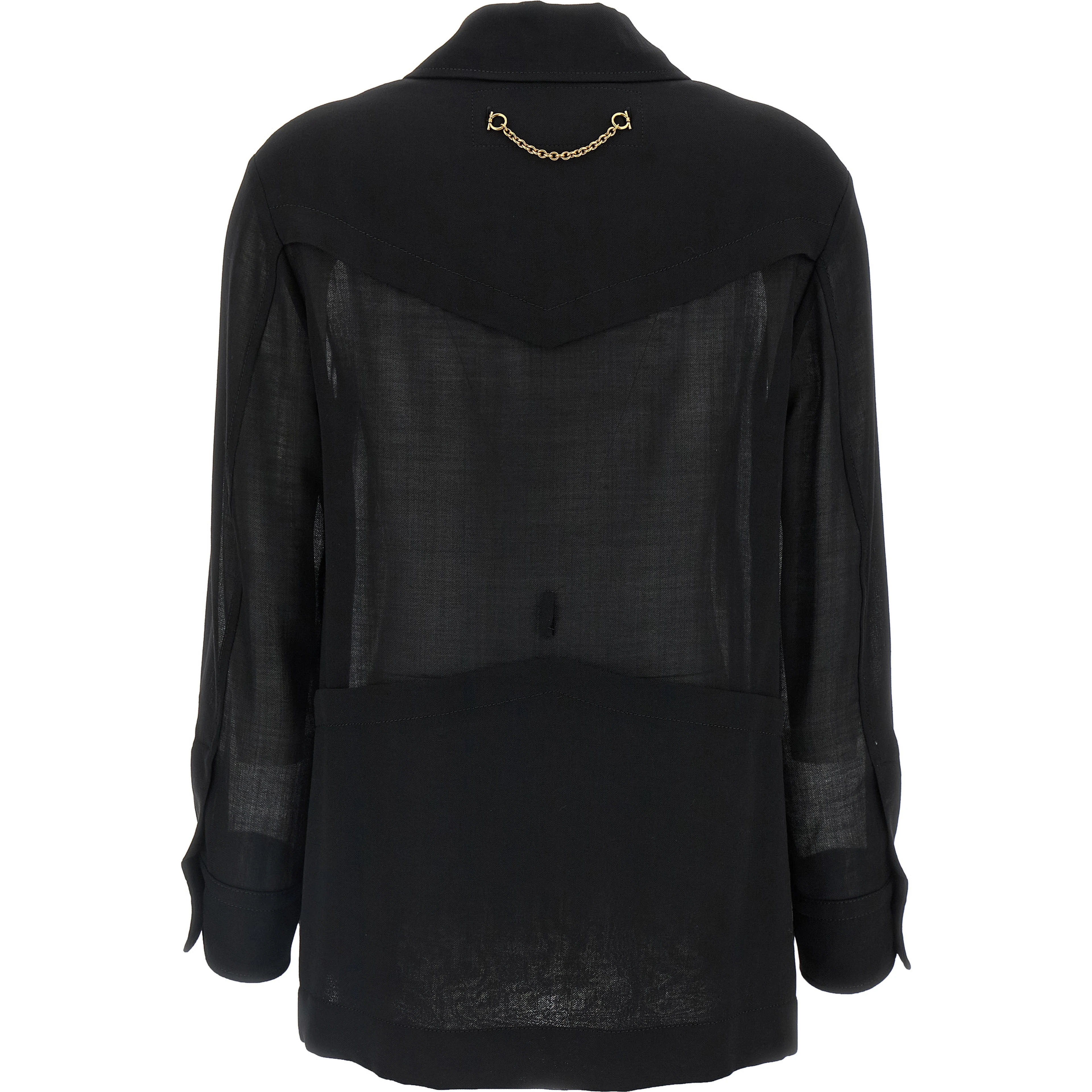 Black Virgin Wool Blouse