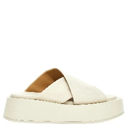 White Calfskin Slides