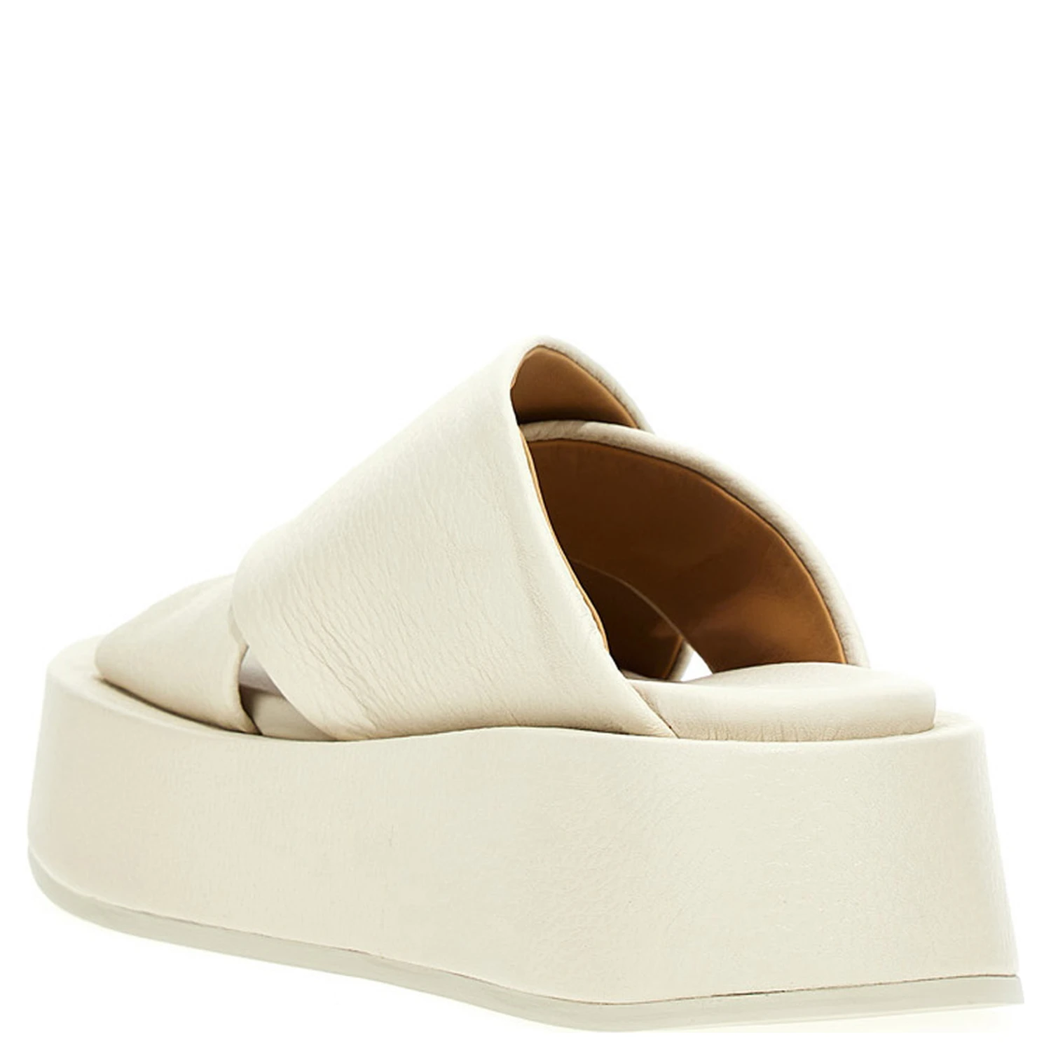 White Calfskin Slides