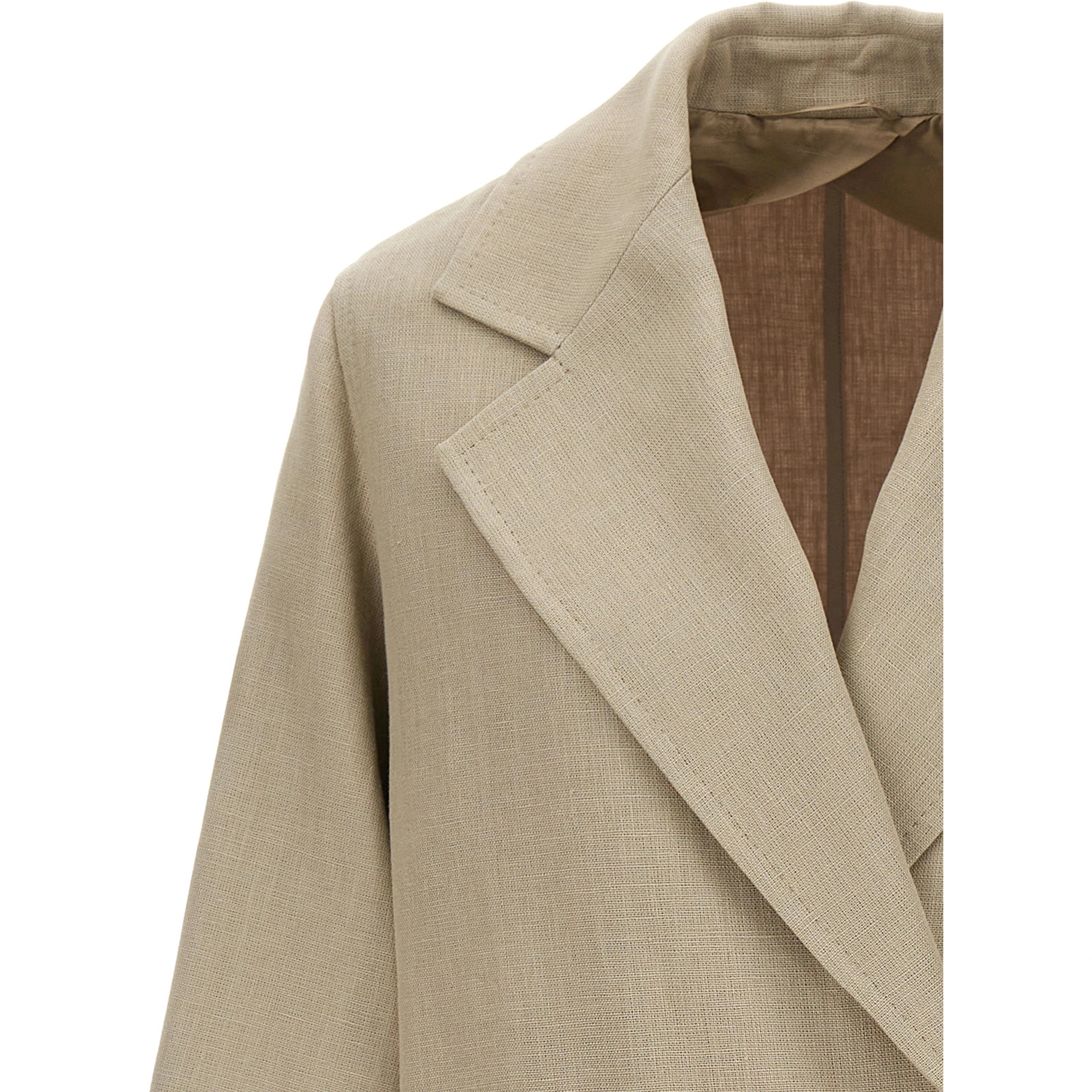 Beige Linen Coat
