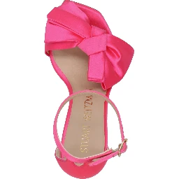 Fuchsia Satin Stiletto Heel Sandals