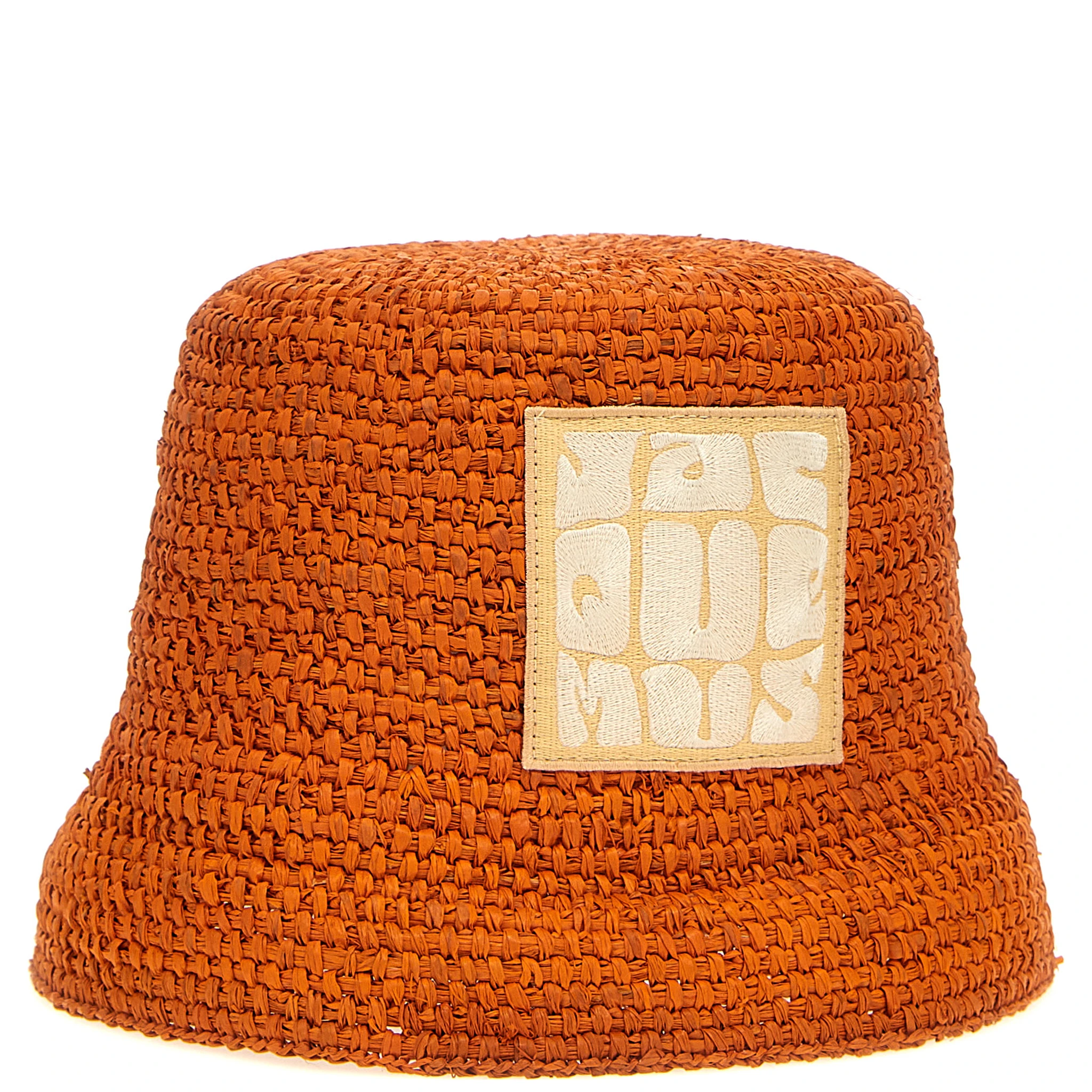 Orange Raffia Bucket Hat