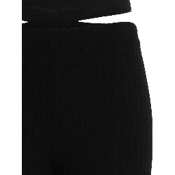 Black Viscose Flared Pants