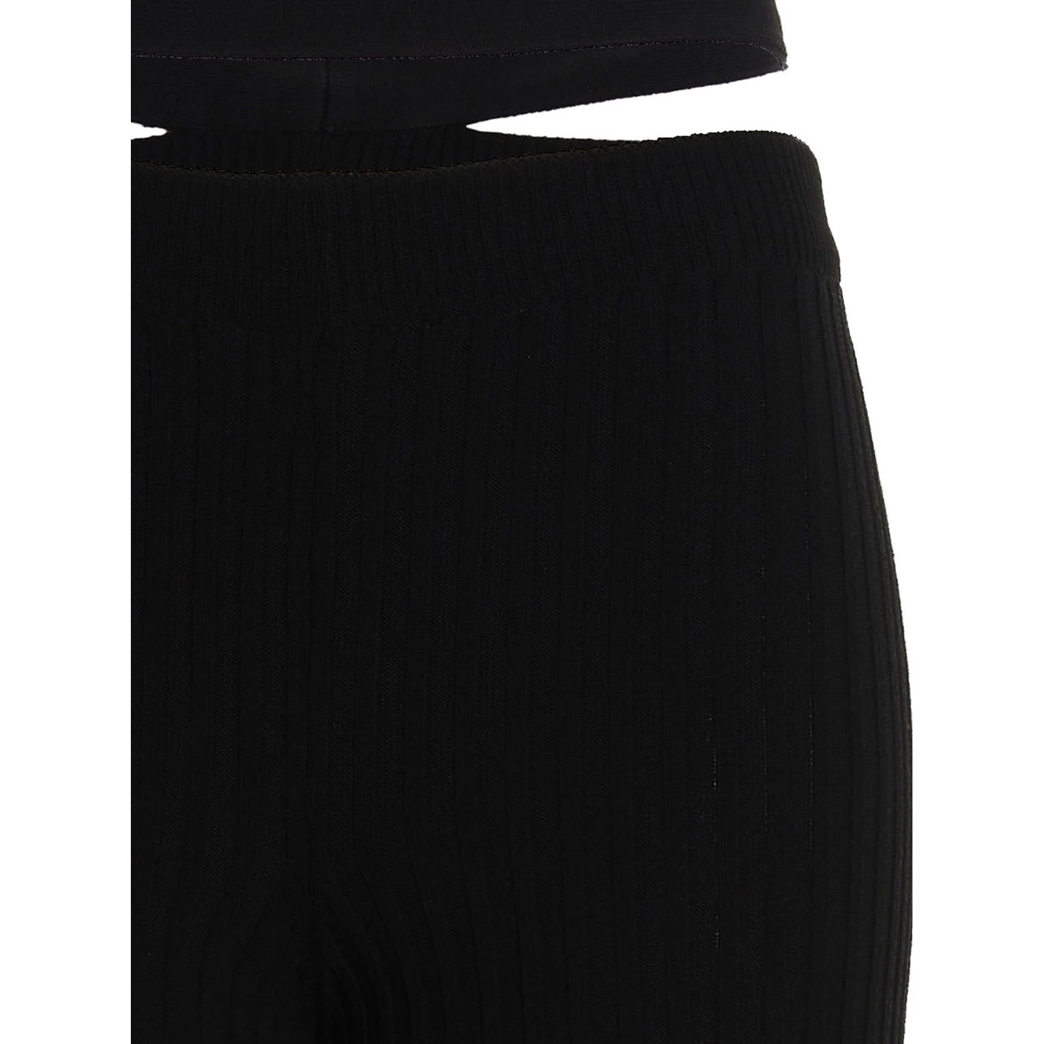 Black Viscose Flared Pants