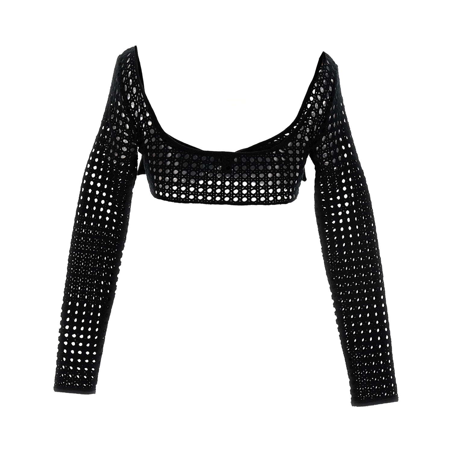 Black Polyester Long Sleeve T-Shirt
