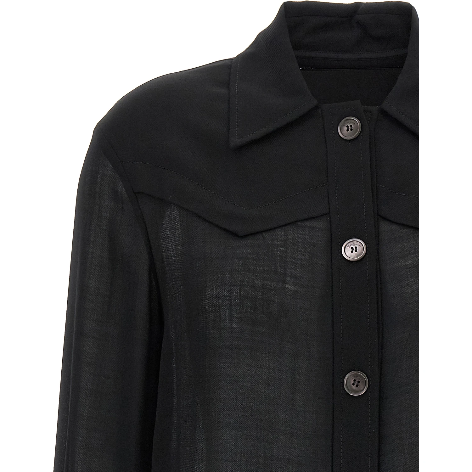 Black Virgin Wool Blouse