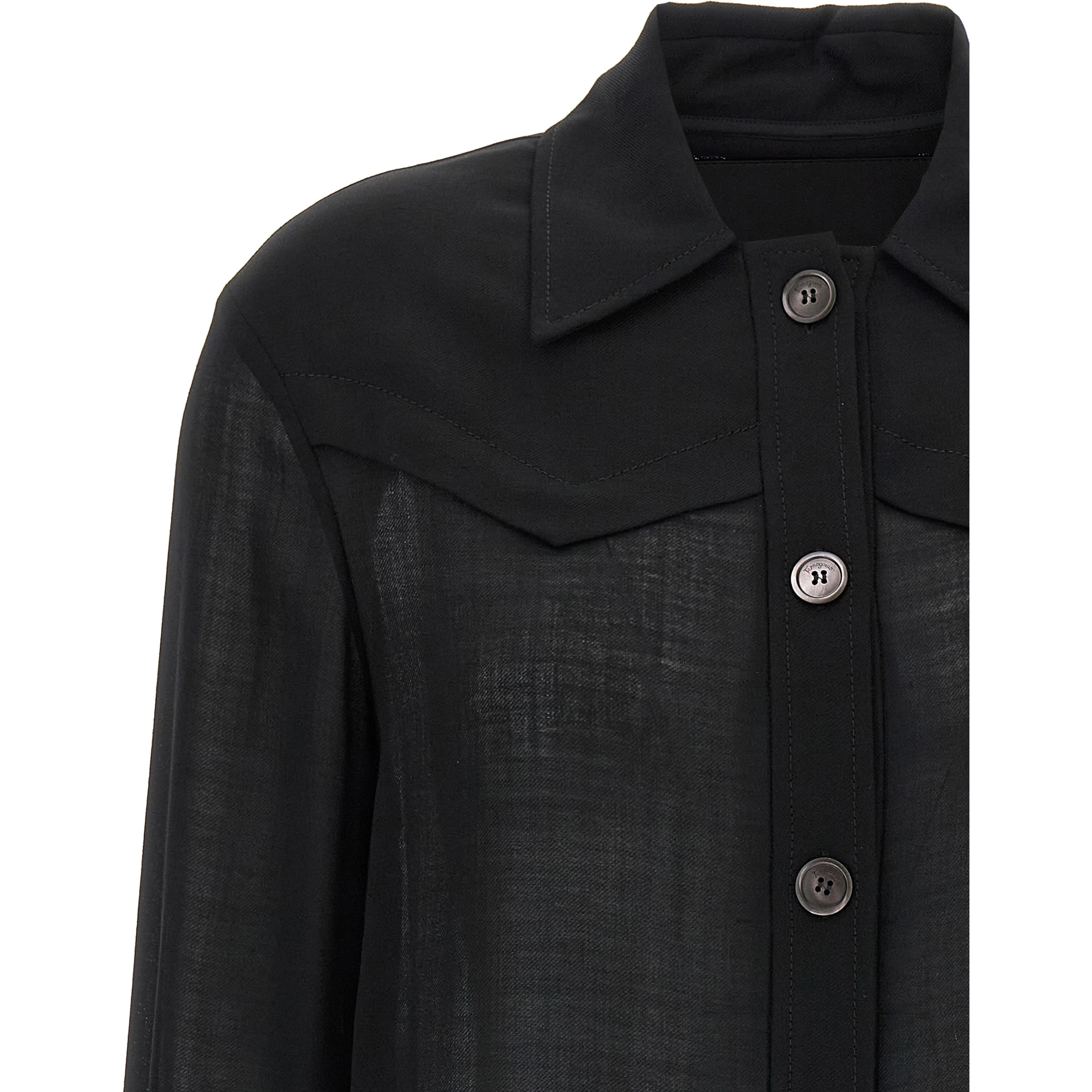 Black Virgin Wool Blouse