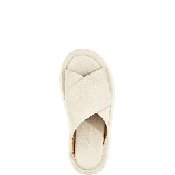 White Calfskin Slides