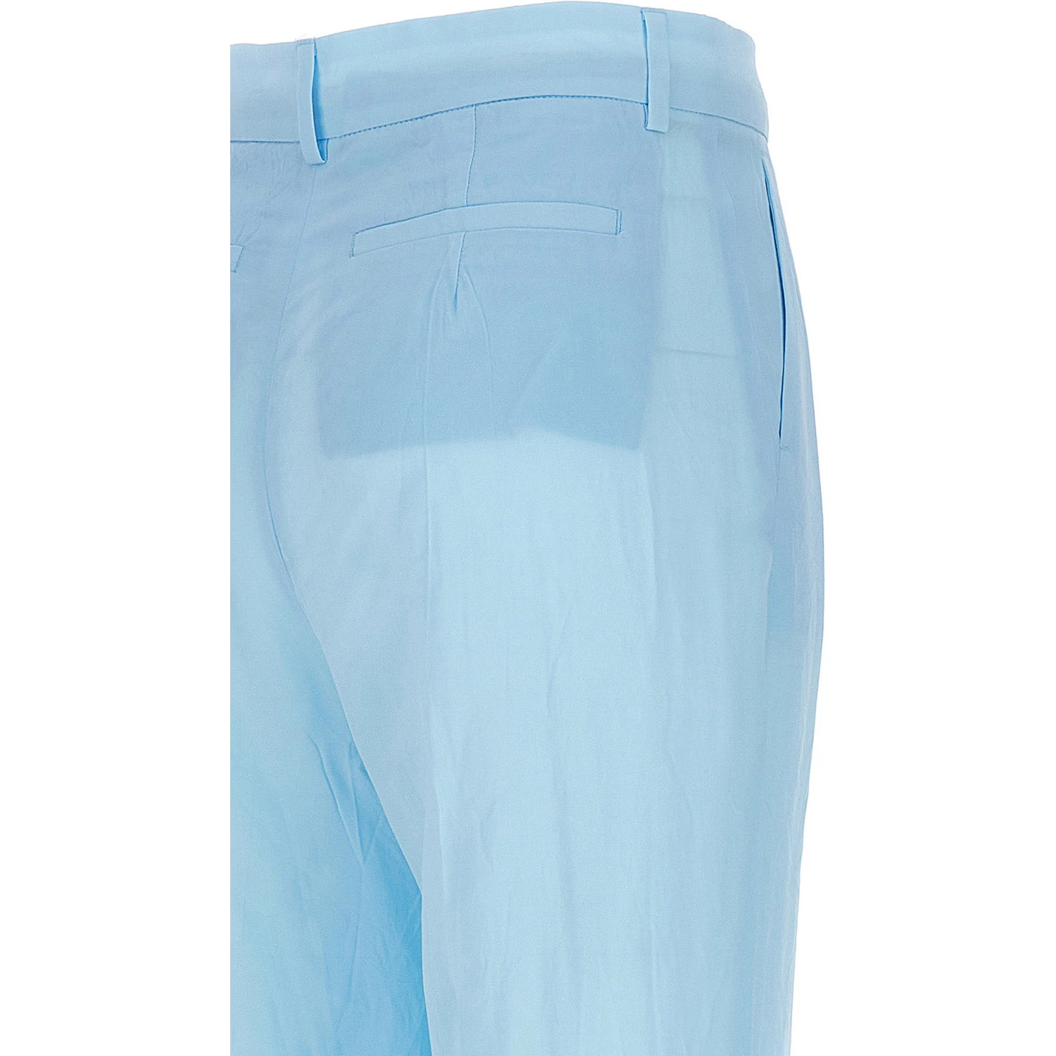 Blue Viscose Casual Pants