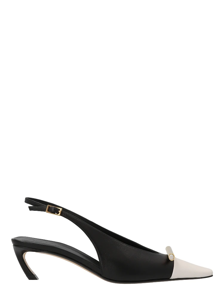 Bicolor Goatskin Mid Heel Pumps
