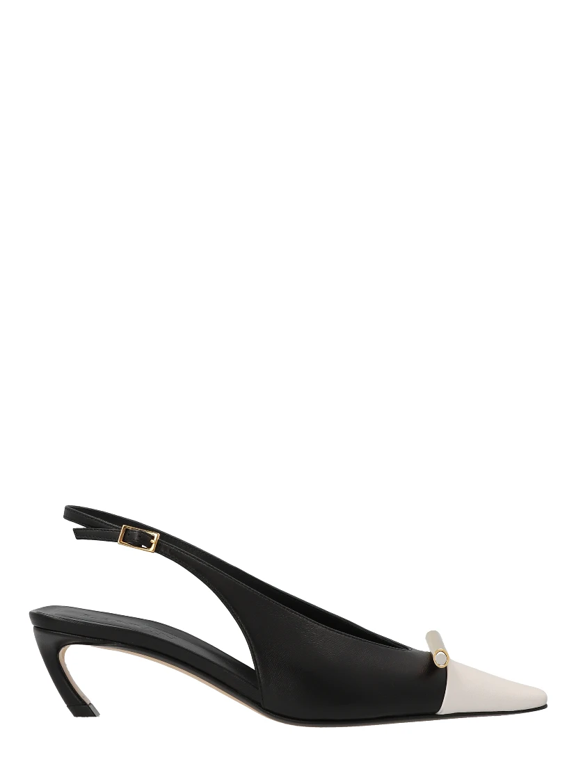 Bicolor Goatskin Mid Heel Pumps