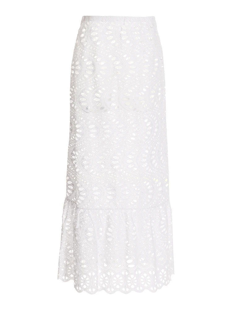 White Cotton Mini Skirt