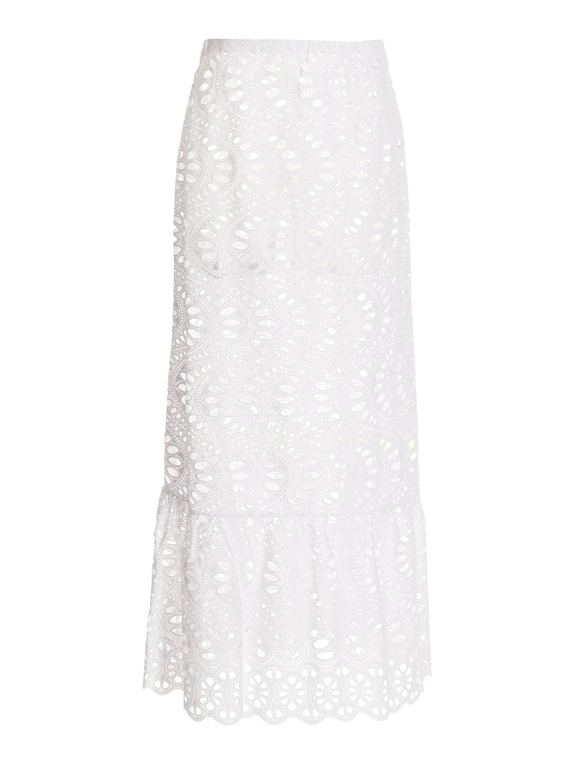 White Cotton Mini Skirt