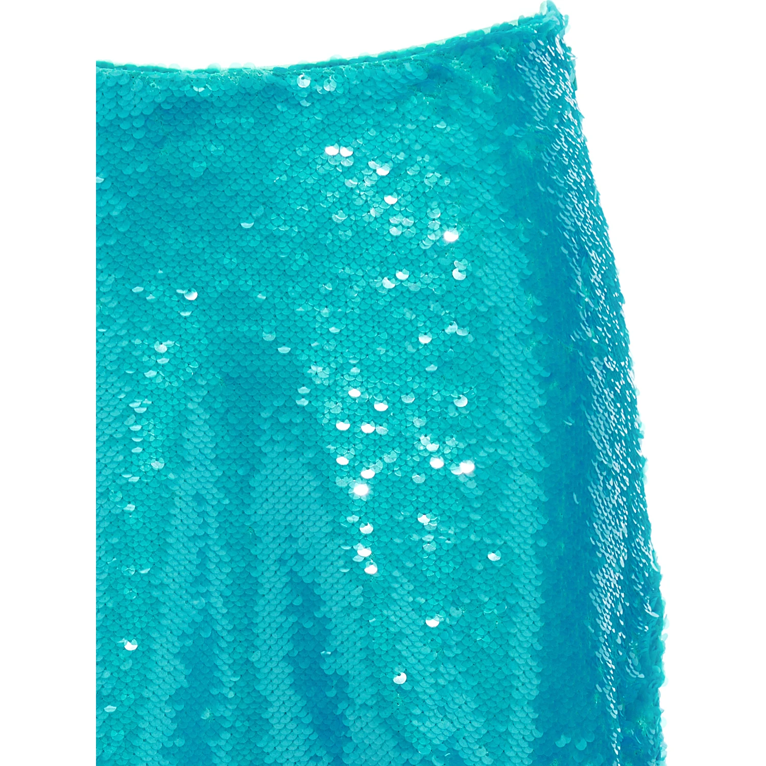 Blue Recycled Polyester Midi Skirt